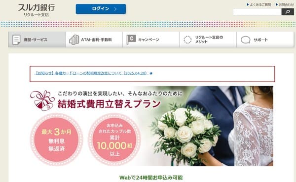 スルガ銀行のブライダルローン